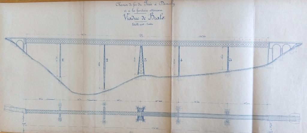 Élévation et plan du viaduc de Bralo (ANMT, 1995 031 2212)