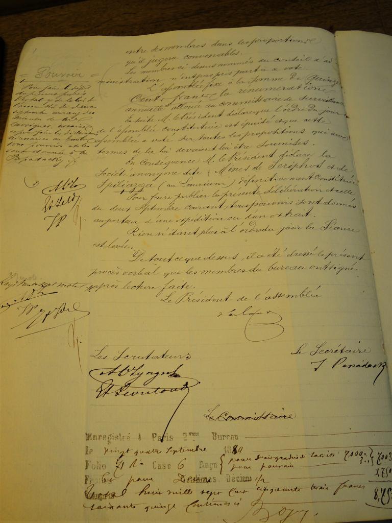 Signatures des scrutateurs, 1880 (Archives Nationales, Caran, Notaires de Paris, Joseph Lavoignat, MC/ET/CIX/1311)